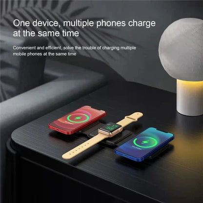 3 in 1 Magnetic Wireless Charger Pad Stand for iPhone, Airpods, and iWatch